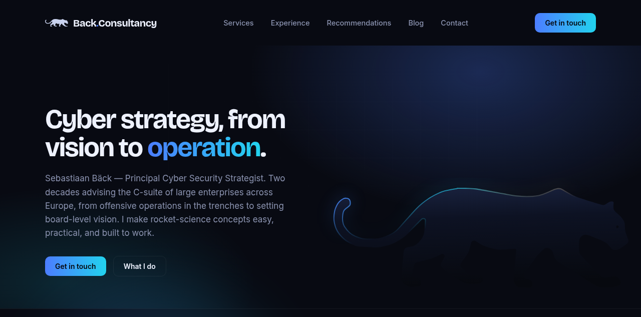 Screenshot of Back.Consultancy